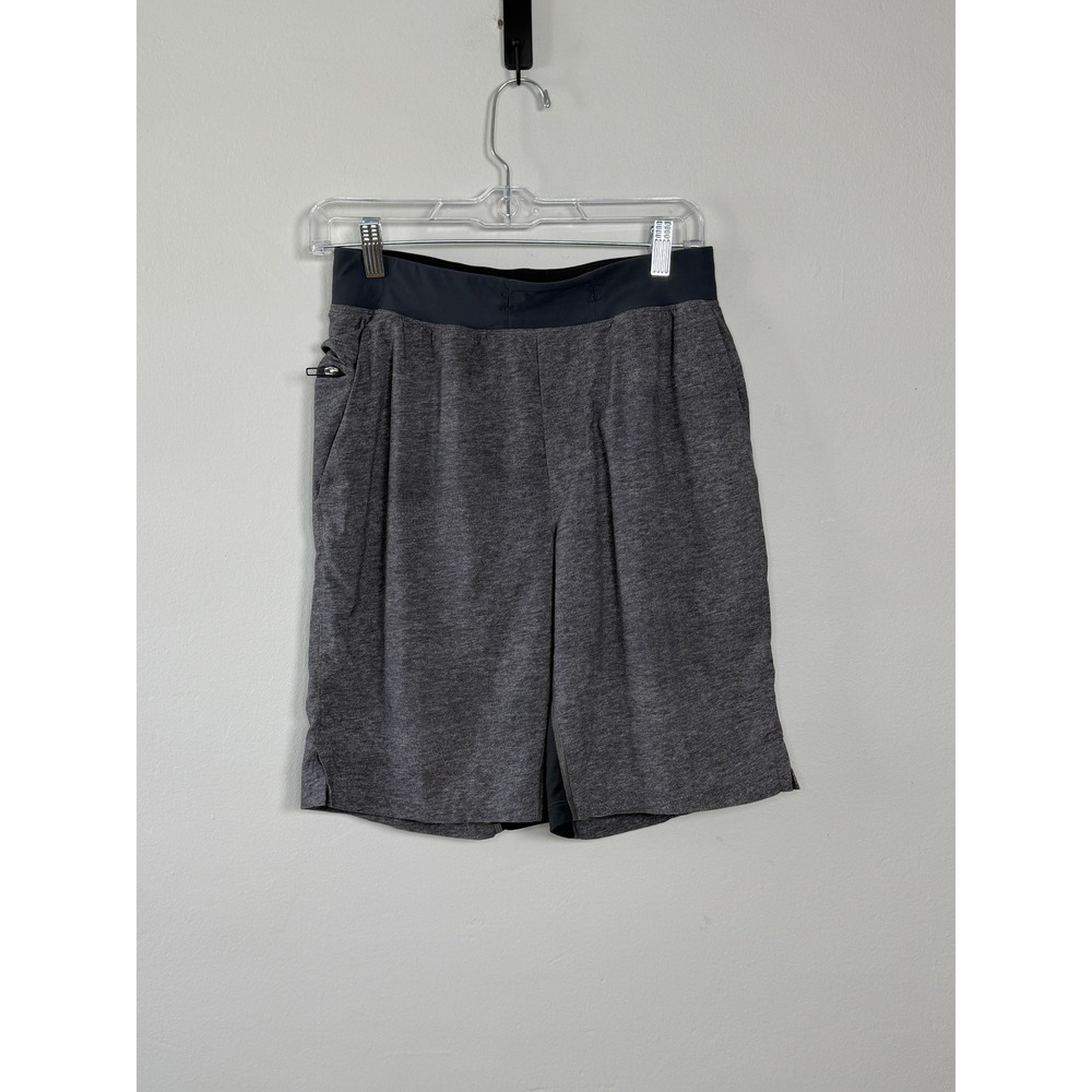 Lululemon Athletic Shorts Mens S Gray Activewear Lined Zipper Pockets Workout